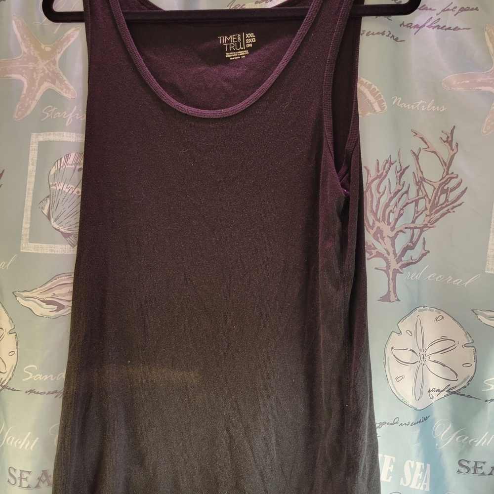 Time & True XXL Women's Black Tank Top Smooth Not Ribbed